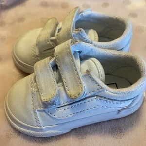 Vans Toddler White Canvas Size 4